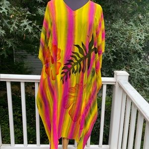 Pretty rainbow caftan one size Rayon Lotustraders